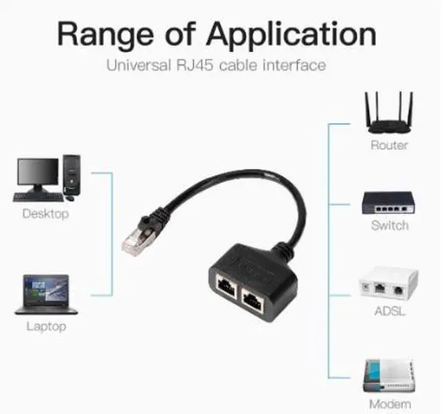 Alt view image 2 of 4 - One-port two/three/four network cable splitter RJ45 one-port three-extension cable one-port two Ethernet adapter