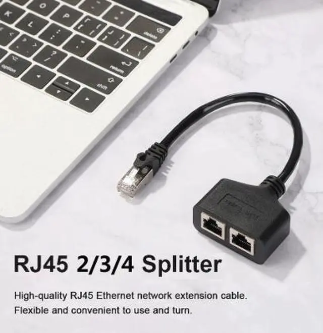 Alt view image 4 of 4 - One-port two/three/four network cable splitter RJ45 one-port three-extension cable one-port two Ethernet adapter