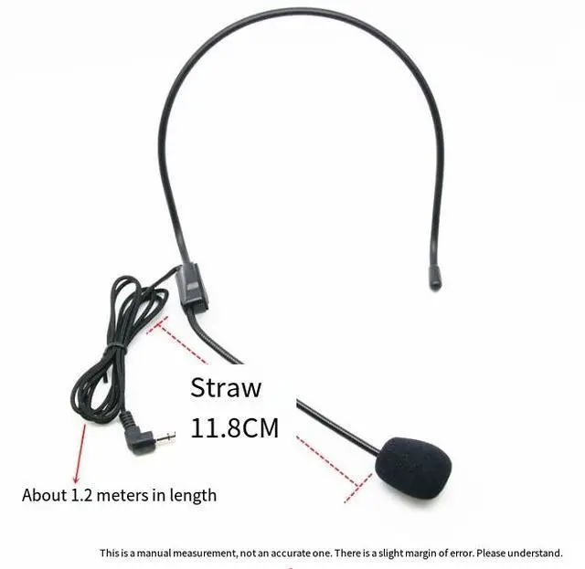 Alt view image 3 of 3 - Headset microphone with amplifier, universal headset microphone, teacher's microphone for class, tour guide microphone for special use, computer microphone for tour guides