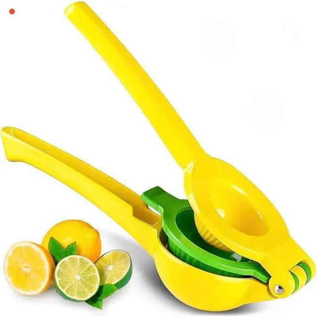 Alt view image 5 of 7 - Lemon Squeezer Metal 2-In-1 Manual Citrus Juicer, Max Juice Extraction, Gets Every Last Drop, Easy to Clean, Durable Aluminum Hand Press for Lemon & Lime, Yellow, JBK