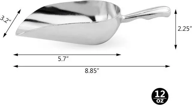 Alt view image 3 of 6 - Thickened multi-functional aluminum ice scoop, suitable for ice cubes, flour, rice, feed, and various food items including tea.27.2*9.7*5.6cm
