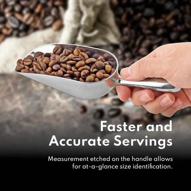 Alt view image 6 of 6 - Thickened multi-functional aluminum ice scoop, suitable for ice cubes, flour, rice, feed, and various food items including tea.27.2*9.7*5.6cm