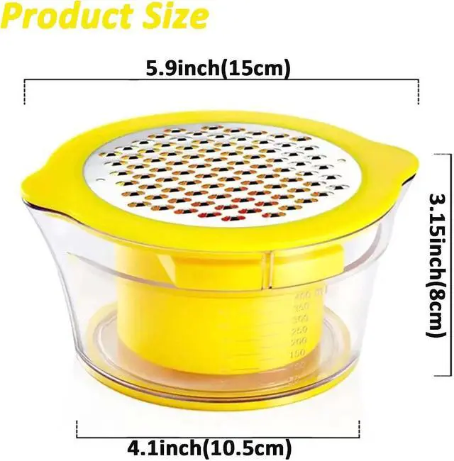 Alt view image 2 of 6 - Corn Stripper, Corn Peeler with Measuring Container, 2-in-1 Kernel Cutter and Grater for Garlic Ginger, Yellow