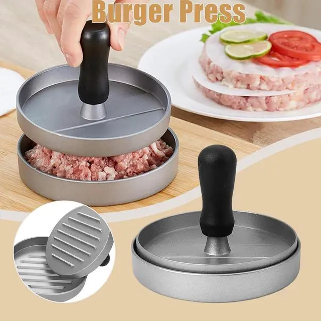 Alt view image 2 of 6 - Meat Barbecue Presses Mold, 4.5Inch Stainless Steel Round Hamburger Meat Presses Mold for Kitchen