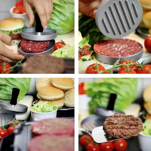 Alt view image 4 of 6 - Meat Barbecue Presses Mold, 4.5Inch Stainless Steel Round Hamburger Meat Presses Mold for Kitchen