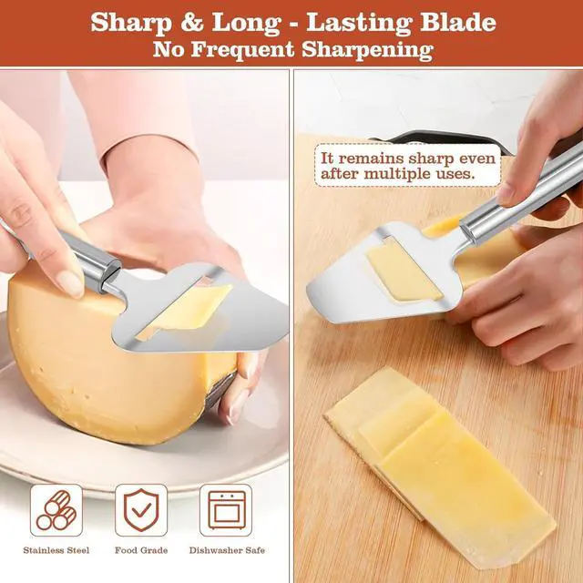 Alt view image 2 of 7 - Premium Stainless Steel Cheese Slicer For All Types Of Cheese.
Multi-Functional Handheld Cheese Slicers Cutter For Block And Hard, Dishwasher Safe, Essential For Every Kitchen.