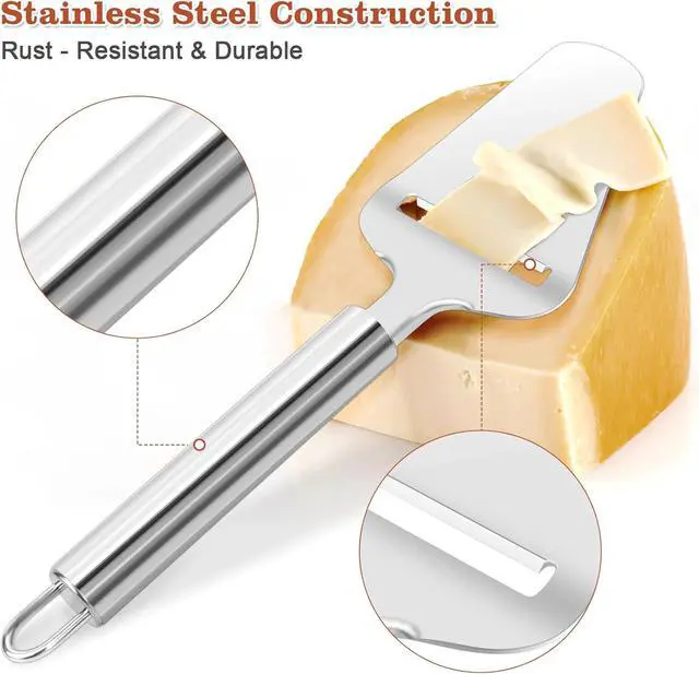 Main image of Premium Stainless Steel Cheese Slicer For All Types Of Cheese.
Multi-Functional Handheld Cheese Slicers Cutter For Block And Hard, Dishwasher Safe, Essential For Every Kitchen.