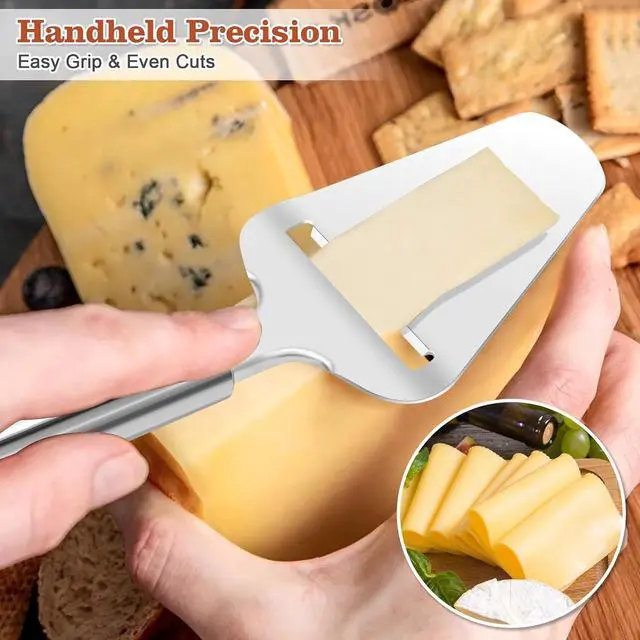Alt view image 5 of 7 - Premium Stainless Steel Cheese Slicer For All Types Of Cheese.
Multi-Functional Handheld Cheese Slicers Cutter For Block And Hard, Dishwasher Safe, Essential For Every Kitchen.