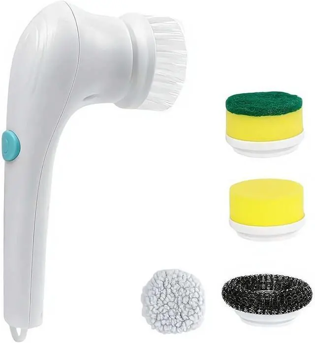 Alt view image 6 of 6 - Handheld Electric Cleaning Brush, Cordless Rechargeable Scrubber with 5 Heads, Bathroom Tile & Kitchen Degreaser