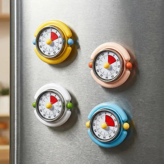 Alt view image 5 of 7 - Visual Timer, Cute Magnetic Mechanical Kitchen Timer for Cooking, No Batteries Required, 60-Minute Countdown Clock for Study, Classroom, Baking, Yoga, Pomodoro - Loud Alarm