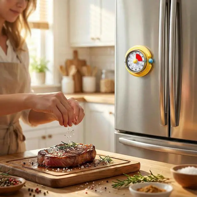 Alt view image 7 of 7 - Visual Timer, Cute Magnetic Mechanical Kitchen Timer for Cooking, No Batteries Required, 60-Minute Countdown Clock for Study, Classroom, Baking, Yoga, Pomodoro - Loud Alarm