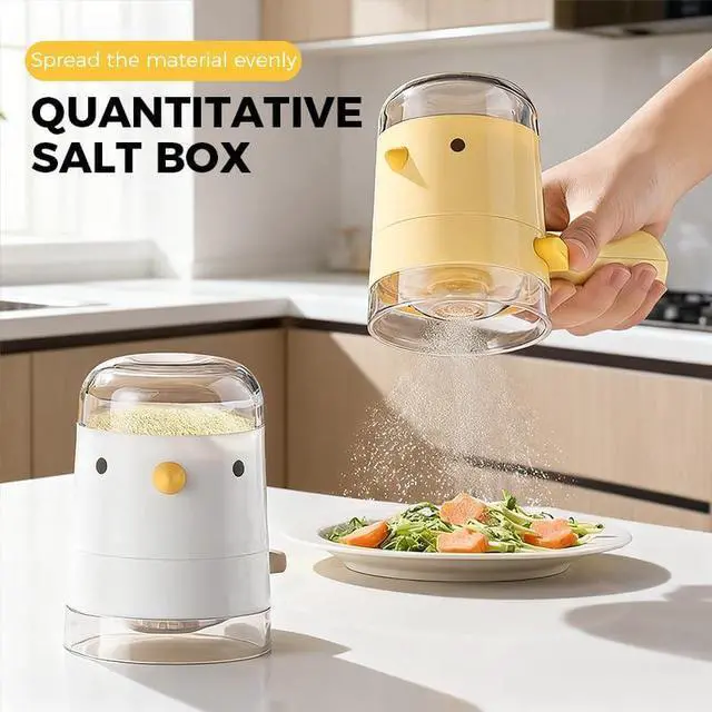 Alt view image 6 of 6 - Dispenser Salt Shaker Gadget Dustproof Kitchen Tool Precision Quantitative Seasoning Bottle Condiment Container, Yellow