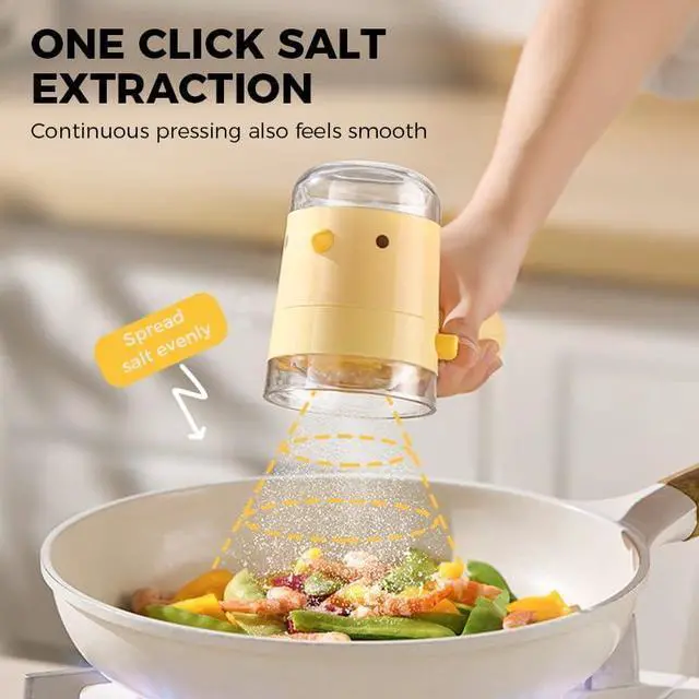 Main image of Dispenser Salt Shaker Gadget Dustproof Kitchen Tool Precision Quantitative Seasoning Bottle Condiment Container, Yellow