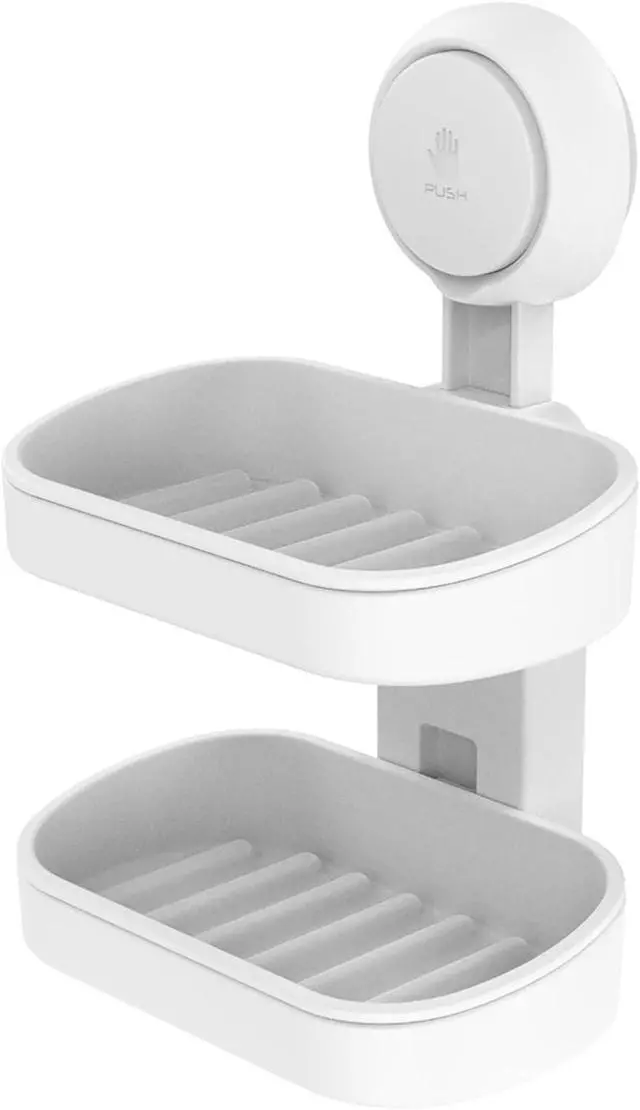 Main image of TAILI Soap Holder, Soap Dish for Shower Suction Cup, Bar Soap Holder, White
2 Layer Removable Soap Holder Shower, Soap Tray for Shower Wall, No drill Sponge Holder, Bathroom & Kitchen, Bath Accessorie