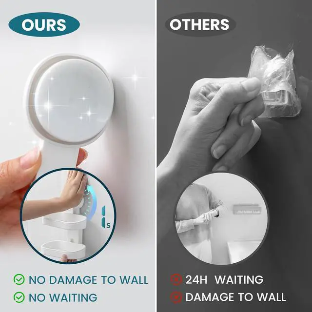 Alt view image 6 of 7 - TAILI Soap Holder, Soap Dish for Shower Suction Cup, Bar Soap Holder, White
2 Layer Removable Soap Holder Shower, Soap Tray for Shower Wall, No drill Sponge Holder, Bathroom & Kitchen, Bath Accessorie