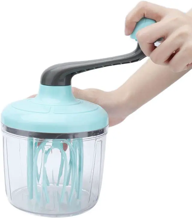Alt view image 3 of 6 - Classic Hand-Cranked Egg Beater, Manual Kitchen Whisk, Stainless Steel Rotary Mixer for Beating and Blending