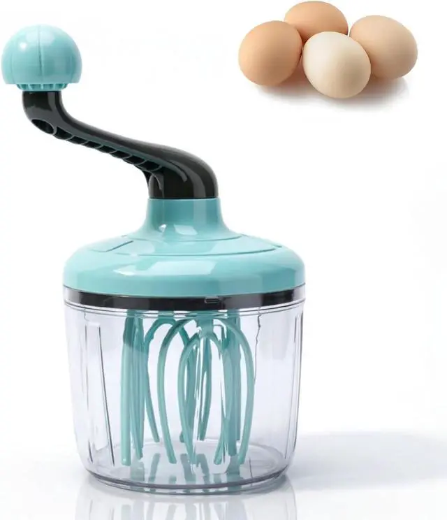 Alt view image 5 of 6 - Classic Hand-Cranked Egg Beater, Manual Kitchen Whisk, Stainless Steel Rotary Mixer for Beating and Blending