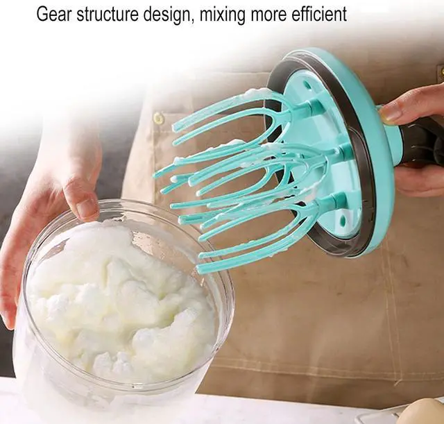 Alt view image 4 of 6 - Classic Hand-Cranked Egg Beater, Manual Kitchen Whisk, Stainless Steel Rotary Mixer for Beating and Blending