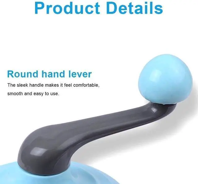 Alt view image 3 of 7 - Classic Hand-Cranked Egg Beater, Manual Kitchen Whisk, Stainless Steel Rotary Mixer for Beating and Blending blue