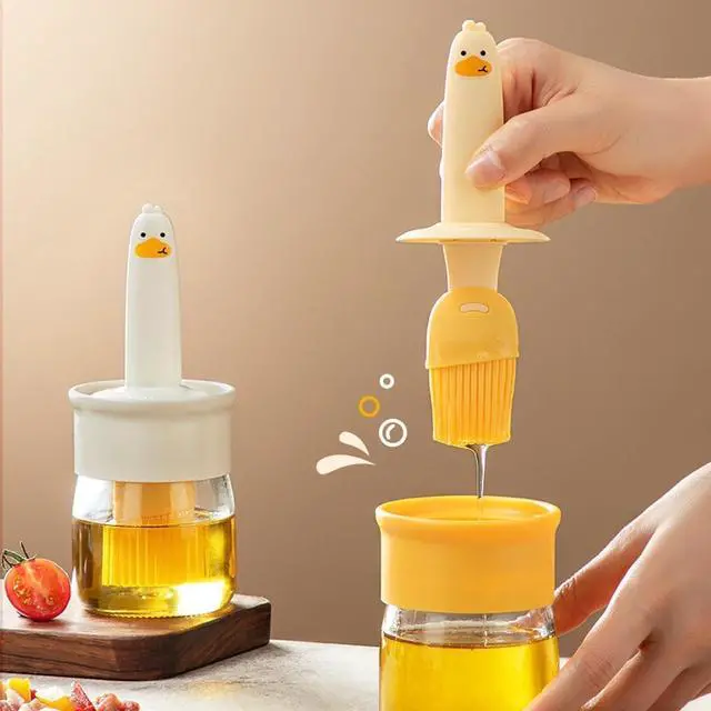 Main image of Glass Oil Dispenser Bottle Made with Premium Glass & Silicone | High Temperature Resistant Oil Bottle Integrated Barbecue Cooking, Frying, Air Fryer Utensils Home & Kitchen Easy to use