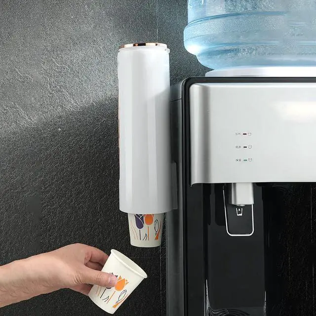 Alt view image 2 of 6 - Cup Dispenser Wall Mount, Fit 6oz - 9oz Dixie Cup Dispenser Wall Mount, 11" Tube Length Water Dispenser Cup Holder, Cup Dispenser for Water Cooler, for Home, Office, Hospital, Gym (Color : White)