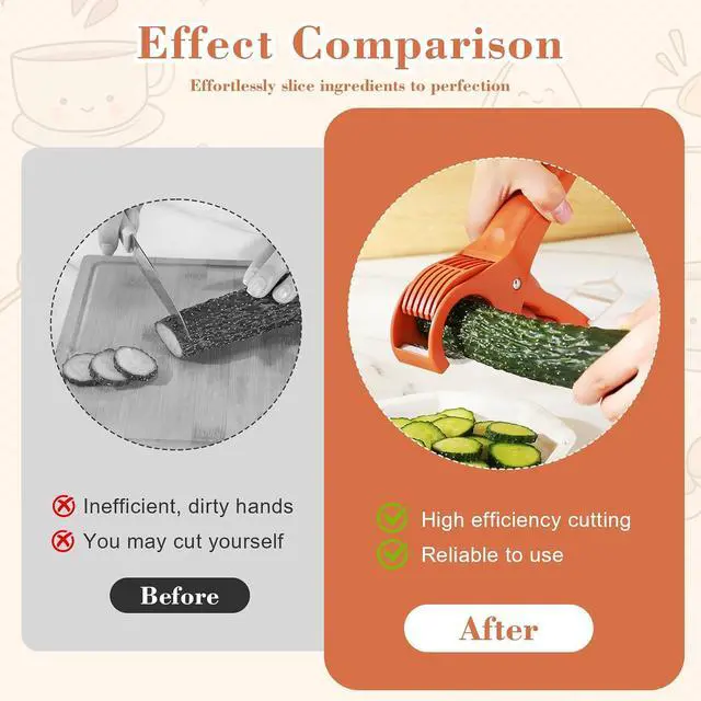 Alt view image 5 of 7 - Slicer Manual Fruit Vegetable Stainless Steel, Multifunctional Handheld Cutter for Banana Strawberry Grape Cucumber - Kitchen Gadget