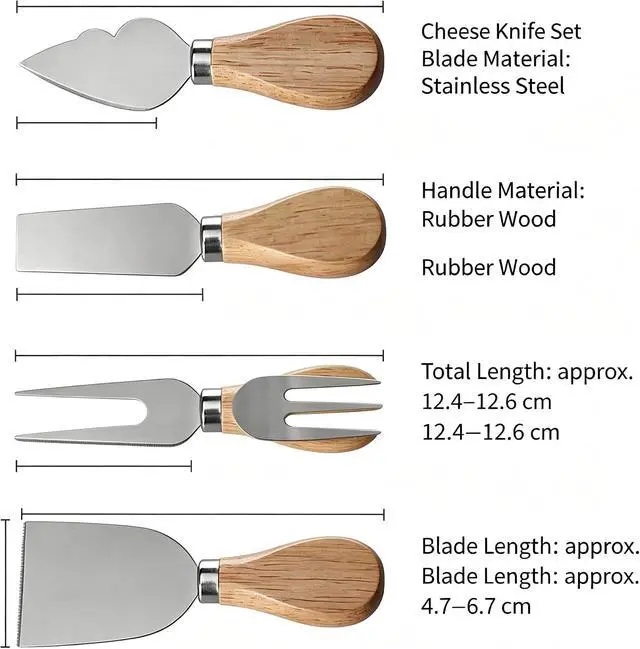 Alt view image 6 of 7 - Cheese Knife Set with Round Wooden Cutting Board, 4-Piece,Steel
Swivel Storage Drawer, Wood Handle Knives, Charcuterie Board, Multiple Finish Options, Compac