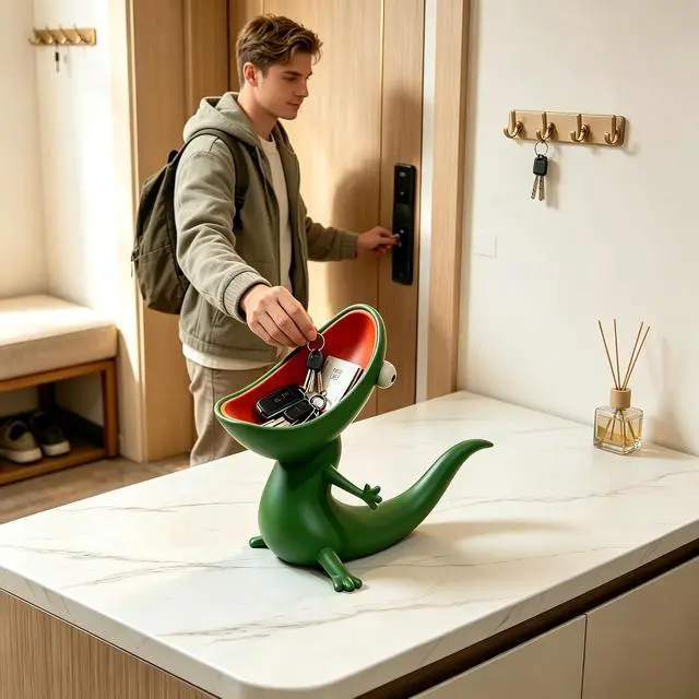 Alt view image 4 of 7 - Large Mouthed Lizard Soap Box with Drainage Hole, Soap Dish Holder
Self Draining Anti Slip Resin Soap Rack And Multifunctional Storage Tray Are Ideal Housewarming Novelty Gifts