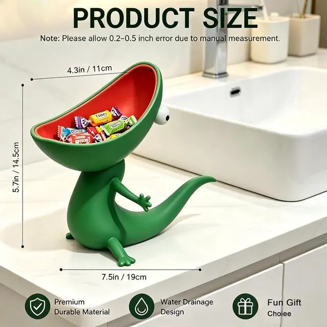 Alt view image 6 of 7 - Large Mouthed Lizard Soap Box with Drainage Hole, Soap Dish Holder
Self Draining Anti Slip Resin Soap Rack And Multifunctional Storage Tray Are Ideal Housewarming Novelty Gifts