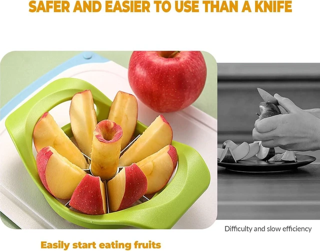 Alt view image 5 of 6 - Thickened Stainless Steel Fruit Cutter, Multi-Purpose Apple Divider & Corer, Fruit Slicer Segmented Cutter with Core Remover Tool