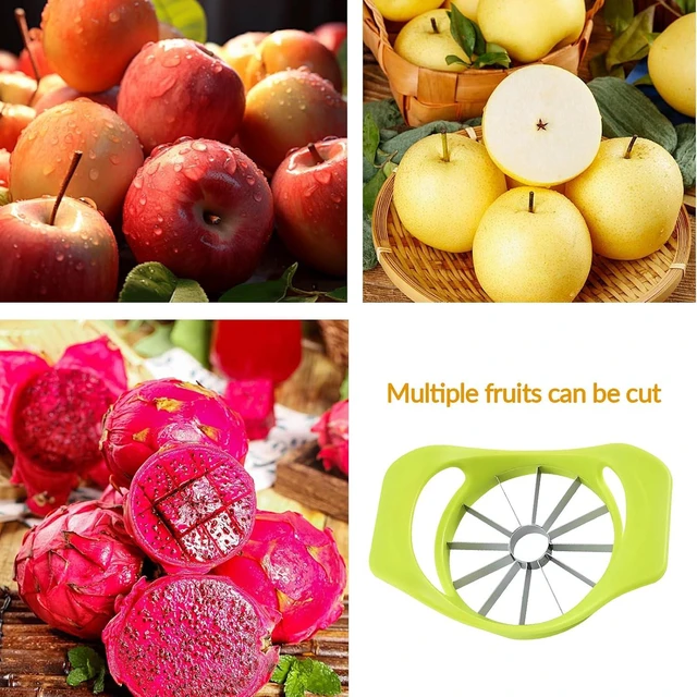 Alt view image 2 of 6 - Thickened Stainless Steel Fruit Cutter, Multi-Purpose Apple Divider & Corer, Fruit Slicer Segmented Cutter with Core Remover Tool