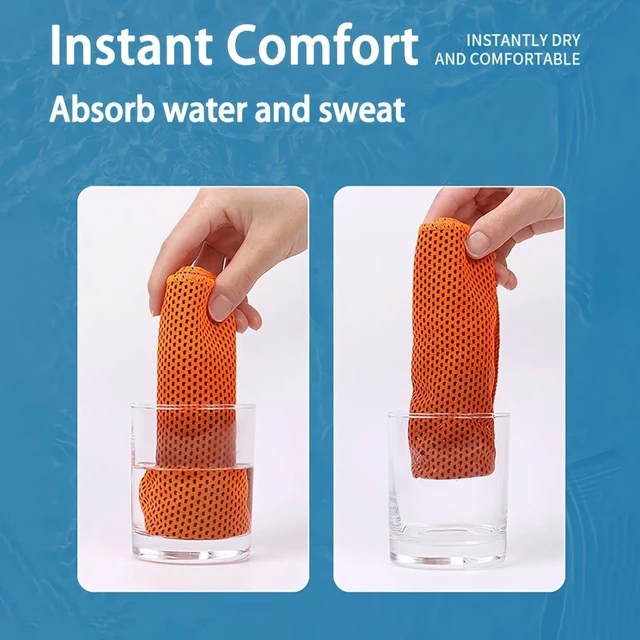 Alt view image 4 of 6 - Cooling Sports Towel, Outdoor Fitness Cooling Towel, Sweat-Absorbing & Cooling Silicone Sleeve Towel, Mountain Climbing Bag Towel