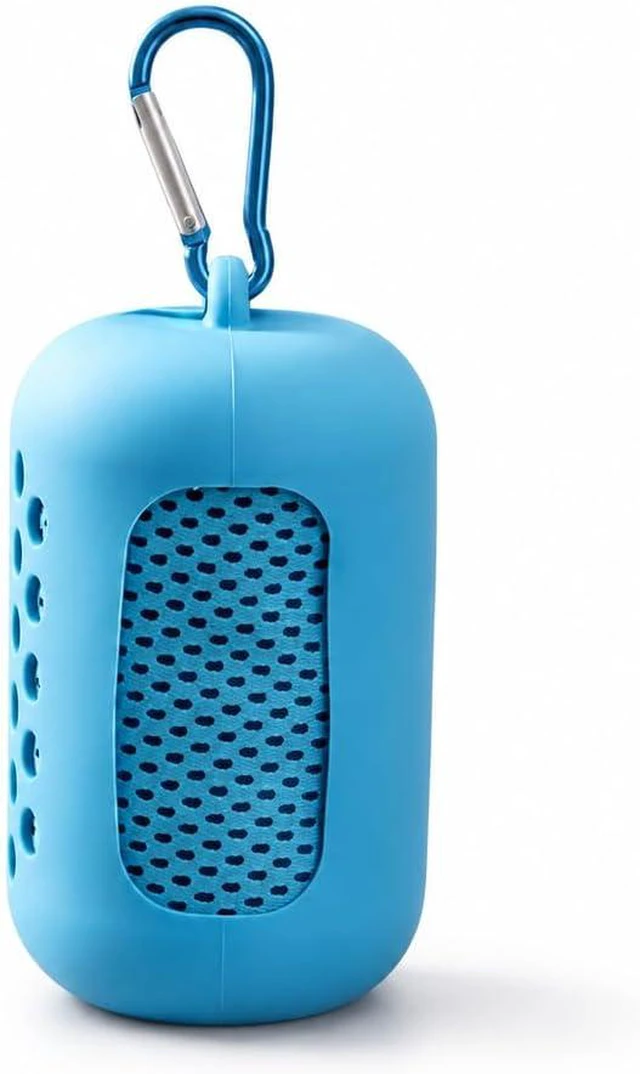 Main image of Cooling Sports Towel, Outdoor Fitness Cooling Towel, Sweat-Absorbing & Cooling Silicone Sleeve Towel, Mountain Climbing Bag TowelBlue