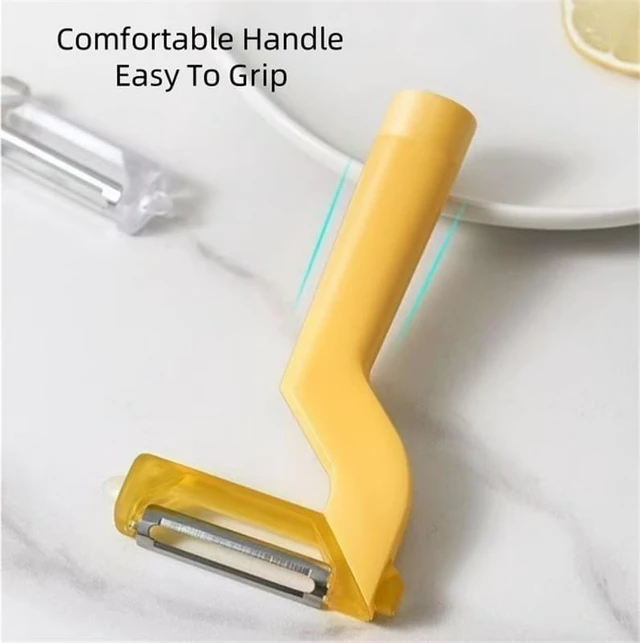 Alt view image 3 of 6 - 2-in-1 Fruit Peeler for Kitchen, Vegetable Swivel Peeler for Potato Carrot Cucumber, Potato Peeler with Sharp Stainless Steel Blade,(Yellow)