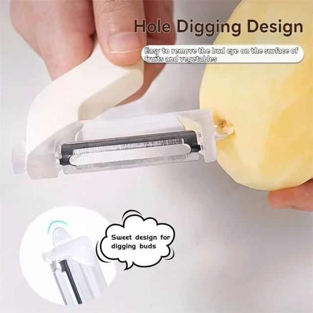 Alt view image 5 of 6 - 2-in-1 Fruit Peeler for Kitchen, Vegetable Swivel Peeler for Potato Carrot Cucumber, Potato Peeler with Sharp Stainless Steel Blade,(Yellow)