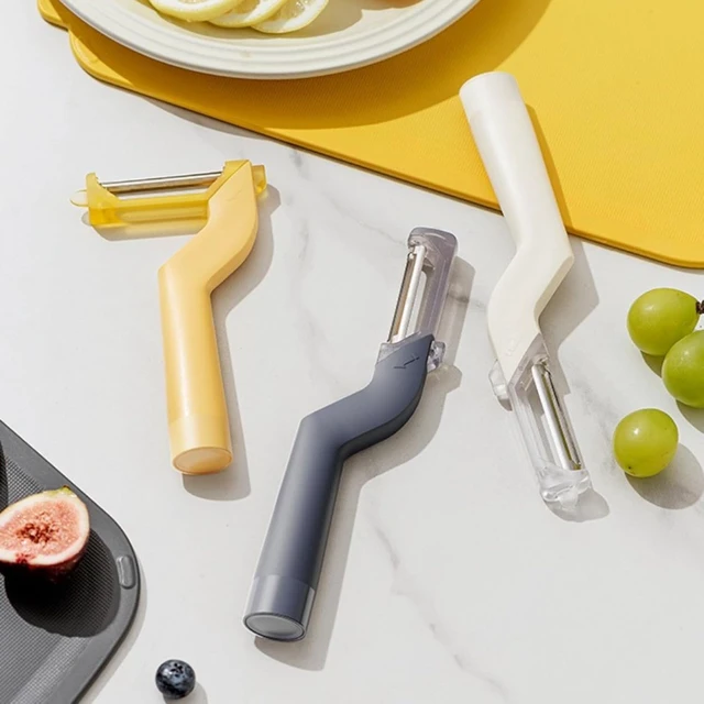 Alt view image 3 of 6 - 2-in-1 Fruit Peeler for Kitchen, Vegetable Swivel Peeler for Potato Carrot Cucumber, Potato Peeler with Sharp Stainless Steel Blade,(Yellow) blue