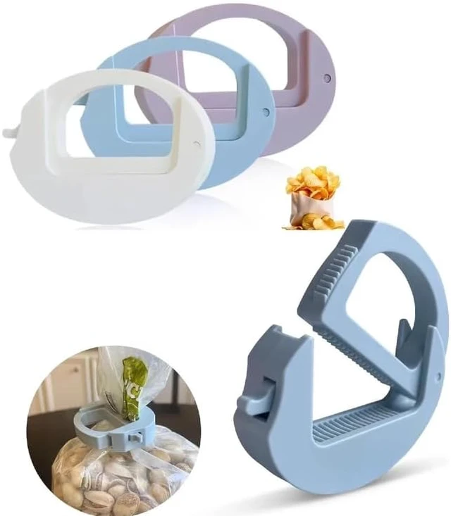 Alt view image 4 of 6 - Airtight Food Storage Clips Reusable Bag Sealer Clamps (Blue)Snack Bags, and Pantry Organization, Durable Plastic Kitchen Clips Purple