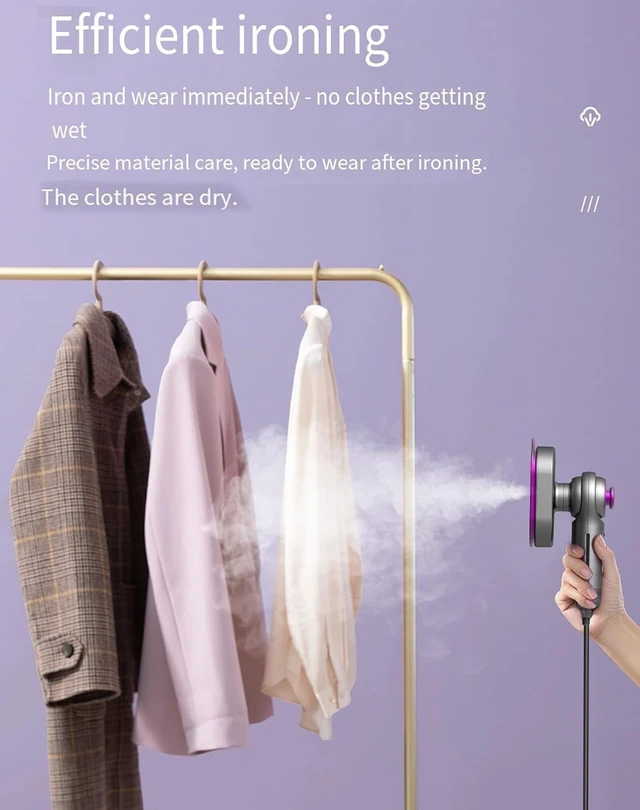 Alt view image 2 of 5 - Mini Steam Iron for Clothes - Portable Travel Steamer with Dual Steam/Dry Mode, Adjustable Temperature, Fast Heat-Up & Non-Stick Soleplate, Perfect Wrinkle Remover for Travel & Home (Gray)