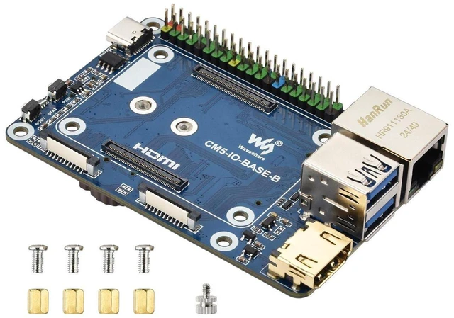 Main image of Waveshare Mini Base Board (B), Compatible with Raspberry Pi Compute Module 5, Onboard EEPROM and Encryption Chip