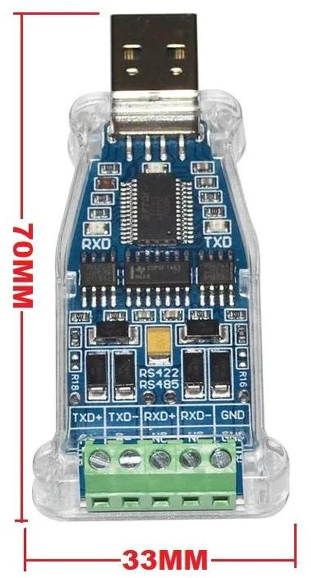 Alt view image 4 of 4 - FTDI FT232RL CHIP USB TO RS485 RS422 ISOLATION MODULE COMMUNICATION CONVERTER ADAPTER, 485 422 TO USB ADAPTOR WITH TXD RXD LED (USB-RS485 RS422) (0)