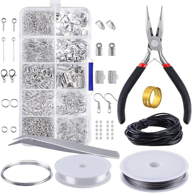 Main image of 900pcs Jewelry Making Supplies Kit, Jewelry Repair Kit with Earrings Necklace Findings DIY Beads Plier Tools Set Jewelry Tool Set Jewelry Accessories Suitable for Adults and Beginners