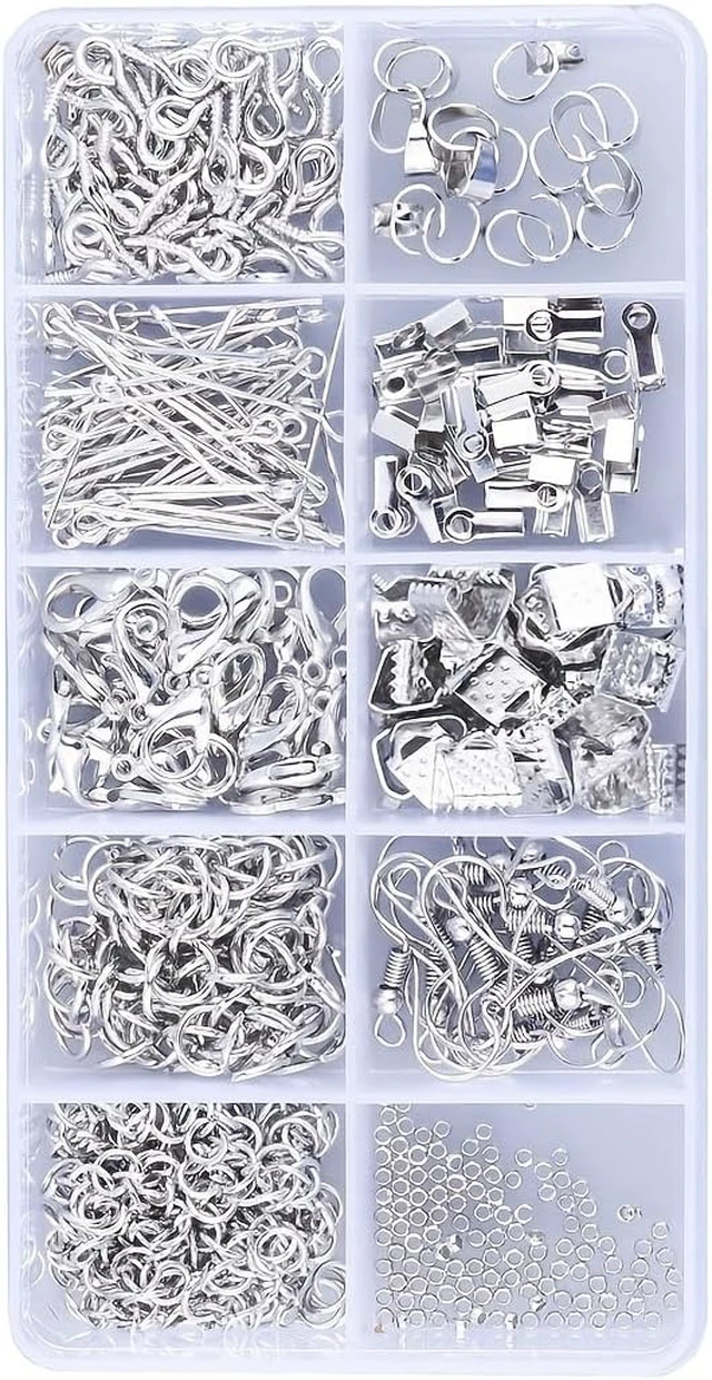 Alt view image 5 of 5 - 900pcs Jewelry Making Supplies Kit, Jewelry Repair Kit with Earrings Necklace Findings DIY Beads Plier Tools Set Jewelry Tool Set Jewelry Accessories Suitable for Adults and Beginners