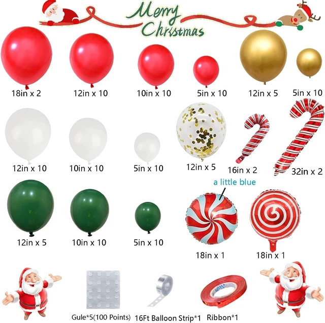 Alt view image 3 of 6 - Christmas Latex Balloon Garland & Arch Kit Christmas Tree Shape New Year's Party Backdrop Decoration
