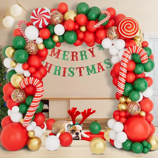 Alt view image 6 of 6 - Christmas Latex Balloon Garland & Arch Kit Christmas Tree Shape New Year's Party Backdrop Decoration