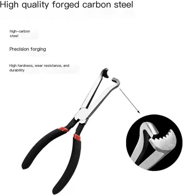 Alt view image 4 of 6 - Multi-Purpose Straight & Bend Pliers for Automotive Repair | Line Cutting & Elbow Disconnecting Tool | Oil Pipe Separator Pliers