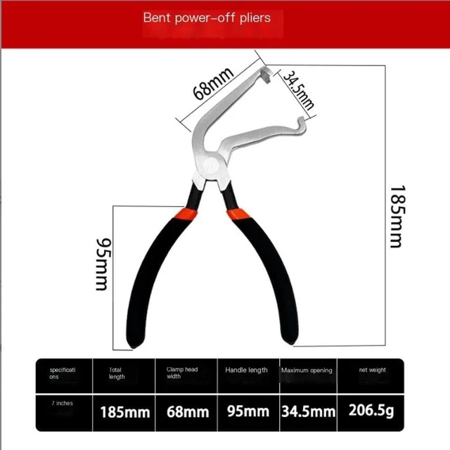 Alt view image 5 of 6 - Multi-Purpose Straight & Bend Pliers for Automotive Repair | Line Cutting & Elbow Disconnecting Tool | Oil Pipe Separator Pliers