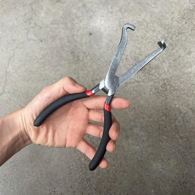Alt view image 6 of 6 - Multi-Purpose Straight & Bend Pliers for Automotive Repair | Line Cutting & Elbow Disconnecting Tool | Oil Pipe Separator Pliers