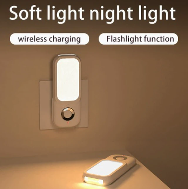 Alt view image 3 of 5 - Motion-activated night light with automatic on/off, plug-in design for bedroom bedside charging, stylish and elegant small nightlightUS-style plug