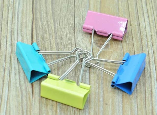 Alt view image 2 of 6 - Colorful long-tailed clip 41mm File folder Ticket clip for bills File long-tailed clip set of 24 pieces
