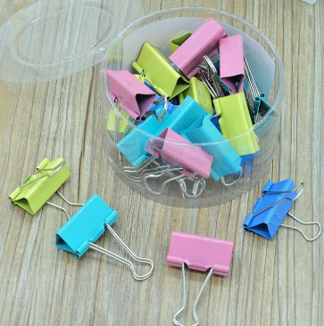 Alt view image 4 of 6 - Colorful long-tailed clip 41mm File folder Ticket clip for bills File long-tailed clip set of 24 pieces